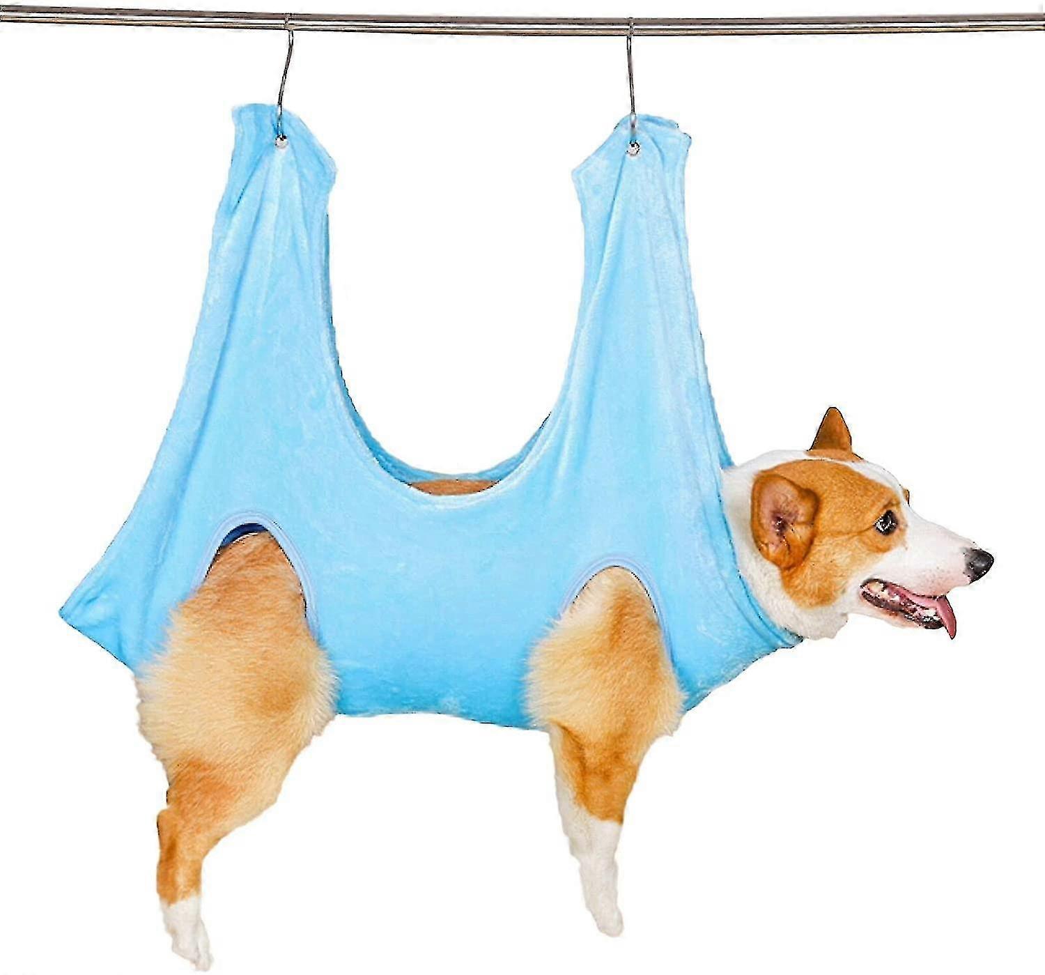 Dog Grooming Hammock Helper, Pet Grooming Towel With Two Hooks For Help Dog And Cat