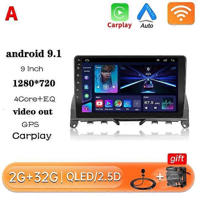 Hoxiao Android 11 لمرسيدس بنز C Class 3 W204 S204 2006 - 2011 راديو السيارة QLED Carplay مشغل الوسائط المتعددة للفيديو