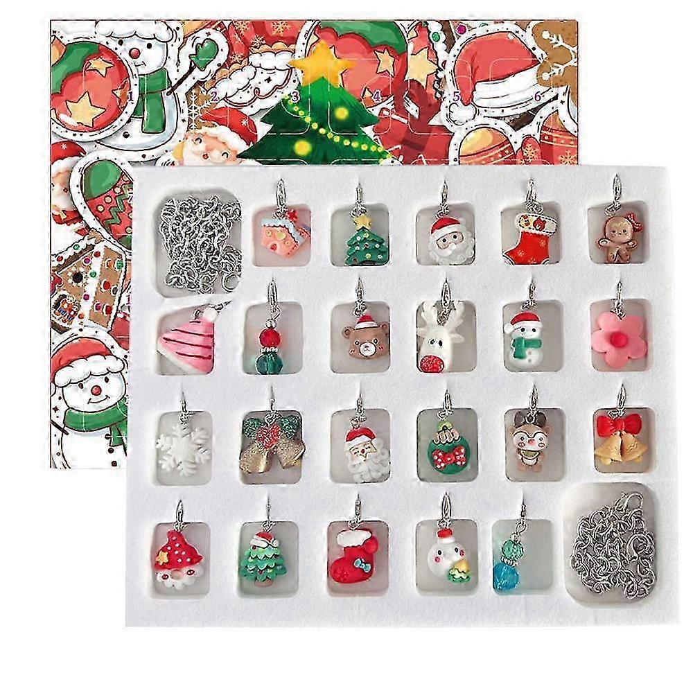Advent Calendar 2024 Jewelry Advent Christmas Bracelet for 24 Days Countdown Festive Atmosphere Enhancer Jewelry Crafting Kit