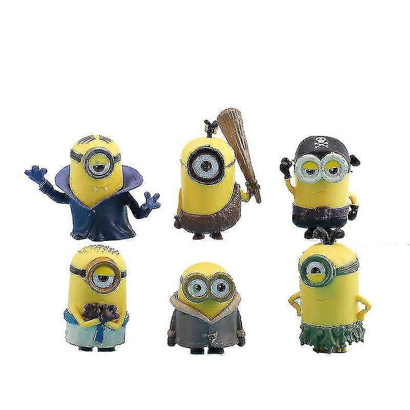 (6PCS) حقير لي 3 دمية ميني التوابع الرقم لعبة مايكرو المناظر الطبيعية دمية