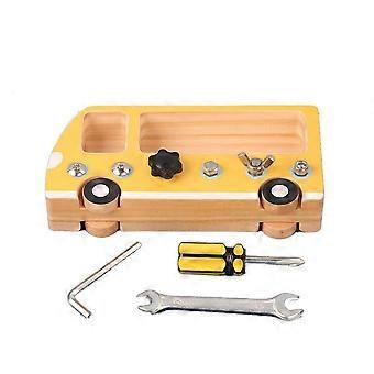 Montessori Toy from 3 4 5 6 7 Years Wooden Tool Box Screw Board Wooden Toy Tool with Screws Screwdriver Tool Box Motor Skills Toy Gift Children Boys G