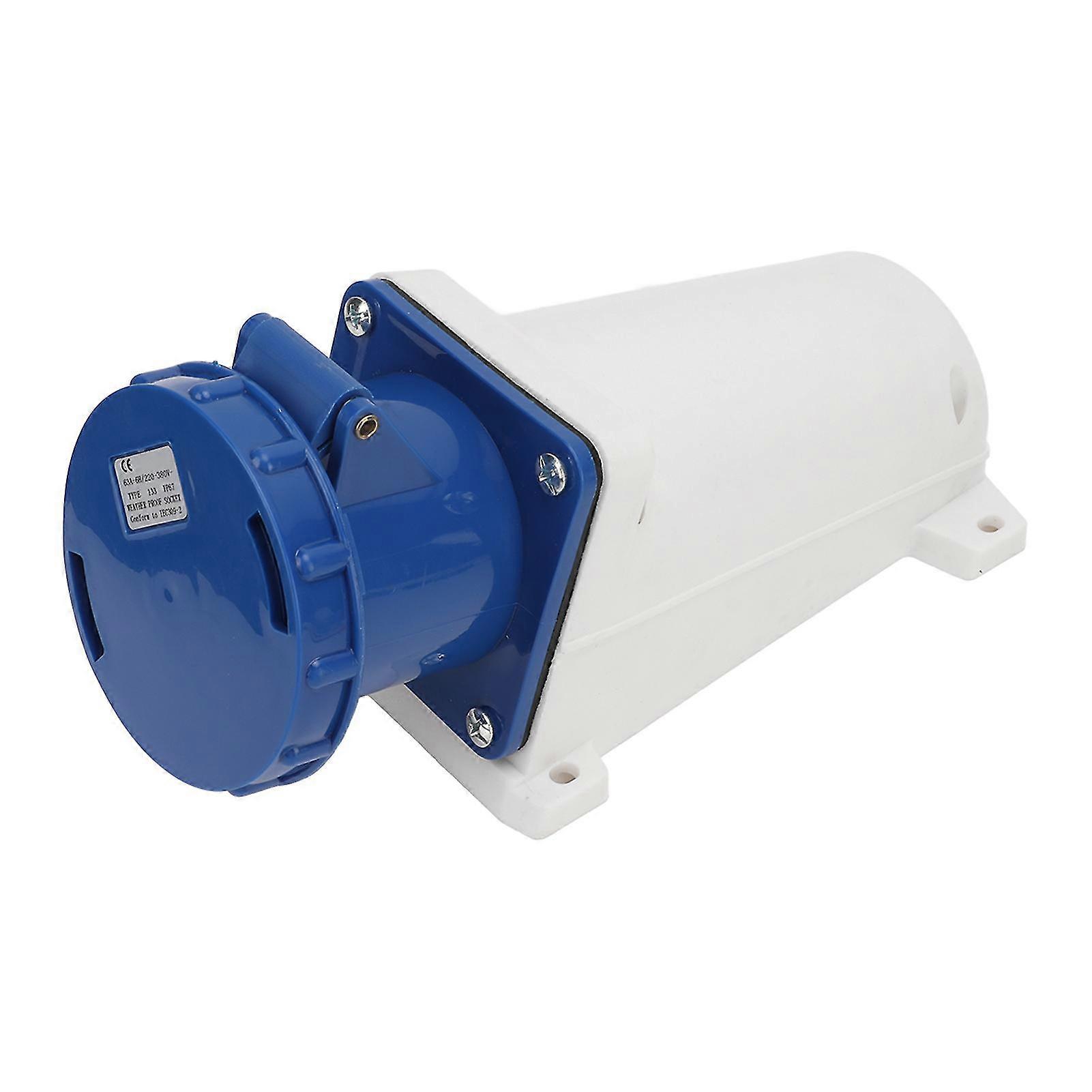 IP67 3 Pin Blue Waterproof Industrial Power Socket 220V380V