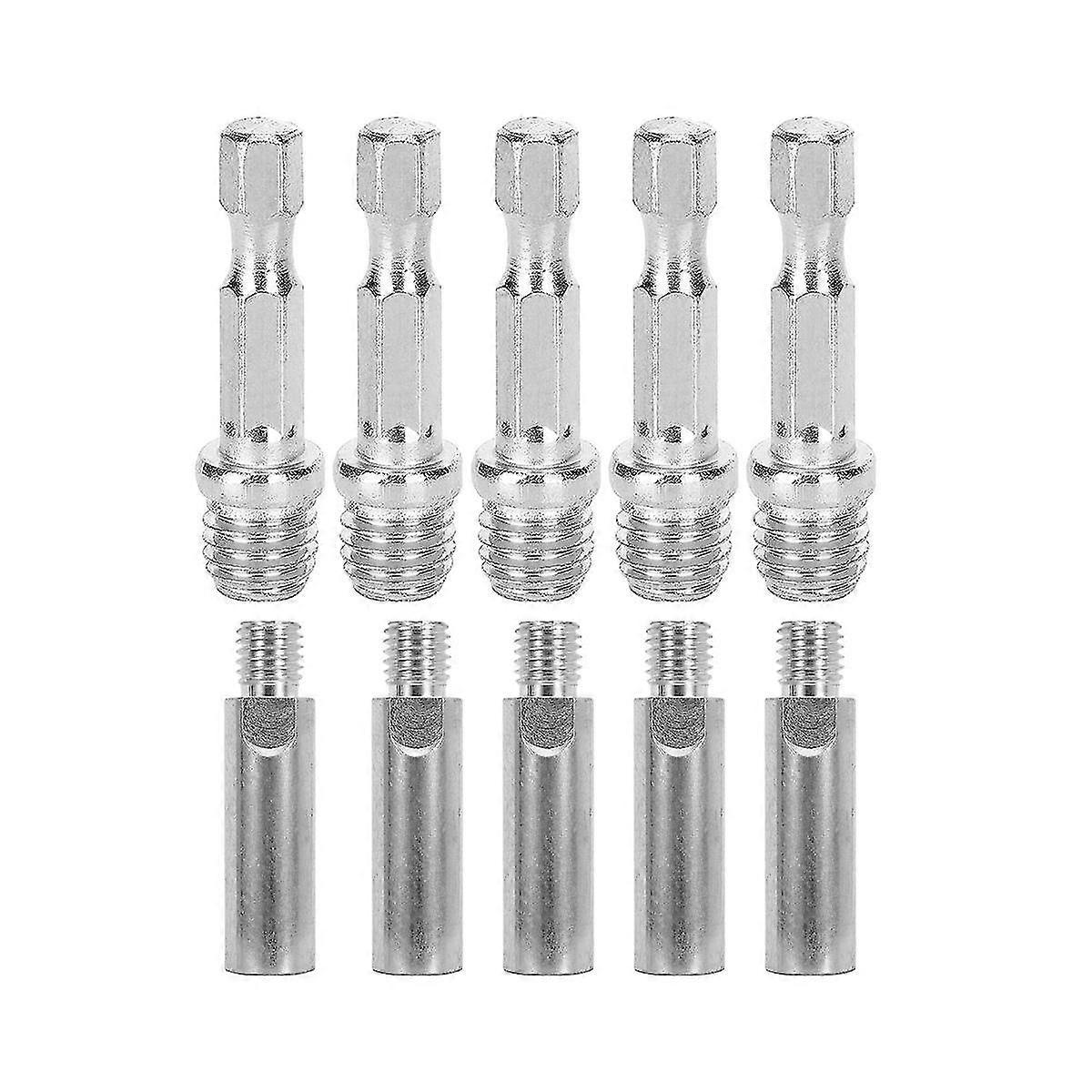 10 Pcs Drill Connecting Rod Adapter And 58inch-11 Thread Grinder Extension Connecting Rod M10 Conv