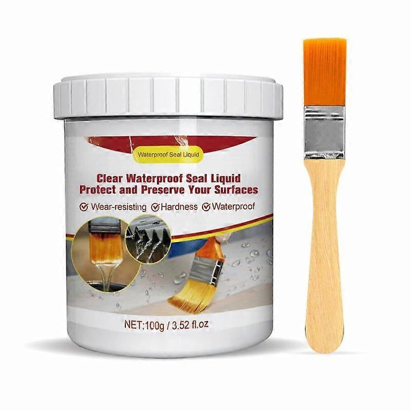 Premium Liquid Plastic Sealant Waterproof, 100g Wall Repair Agent transparent Waterproof Coating Agent with Brush