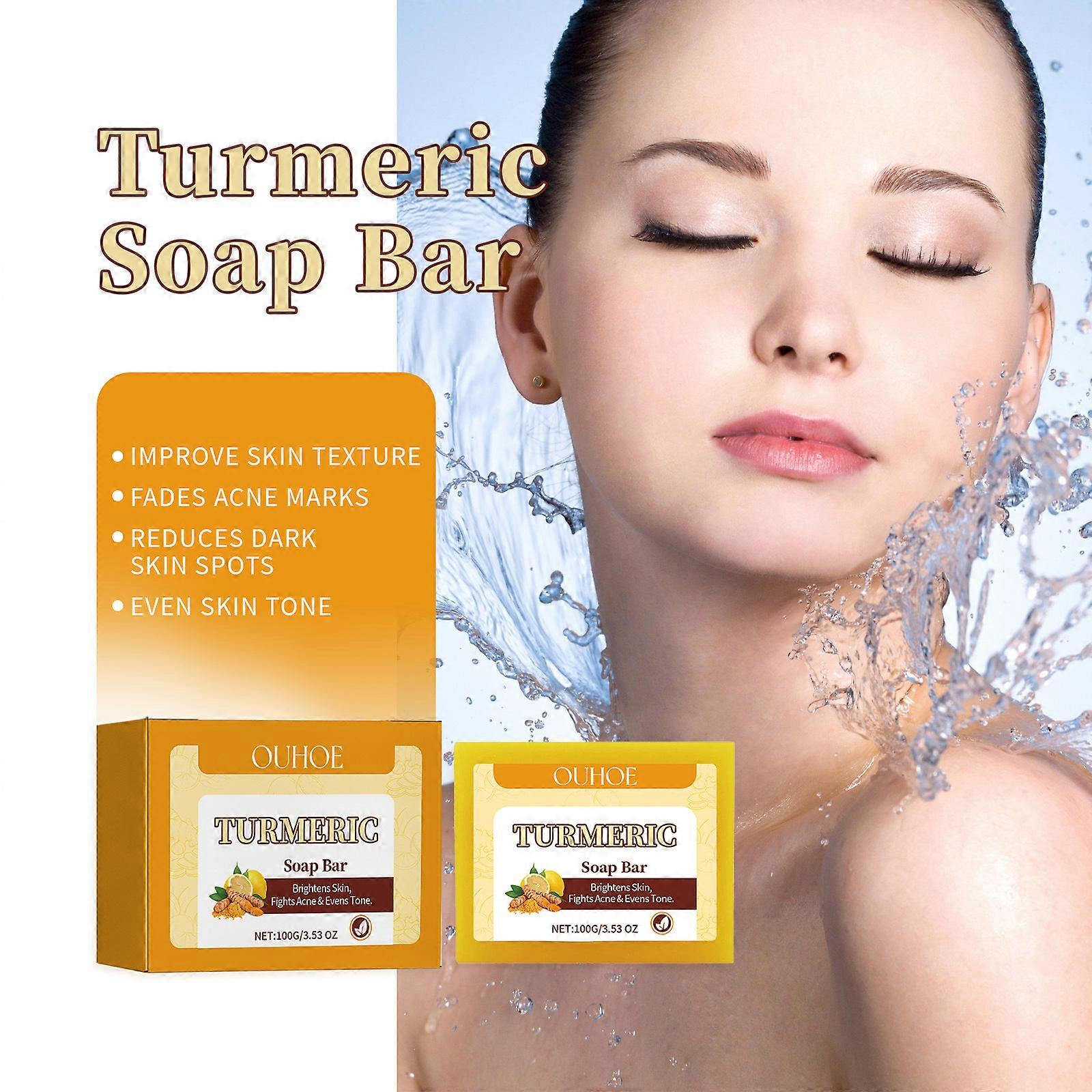 Turmeric Soap Bar για Πρόσωπο &; Σώμα Κουρκούμη Σαπούνι Brightening Bar για Σκούρες Κηλίδες, Ευαίσθητες Περιοχές, Μασχάλες