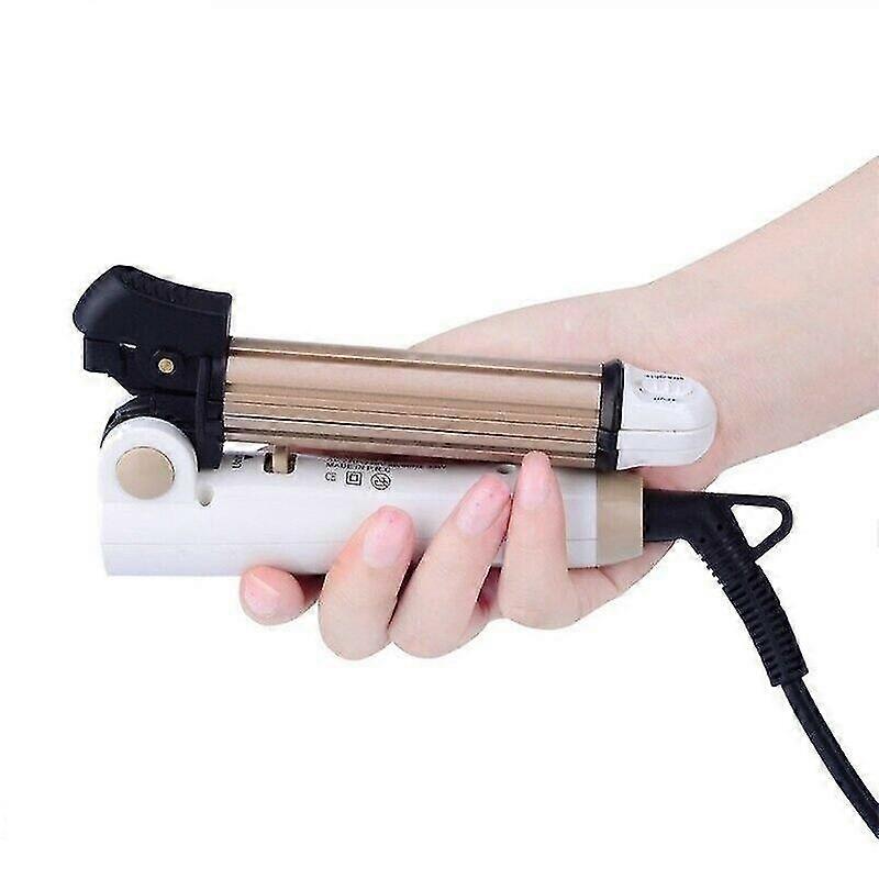 Mini plancha de pelo plegable de mano y rizador