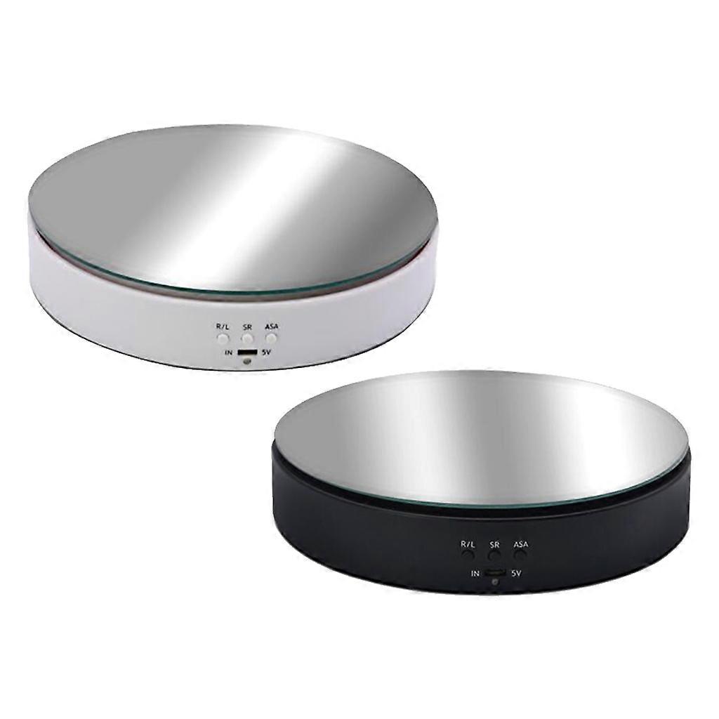 2x 360 Rotating Display Stand Motorized Mirror Surface Jewelry Holder