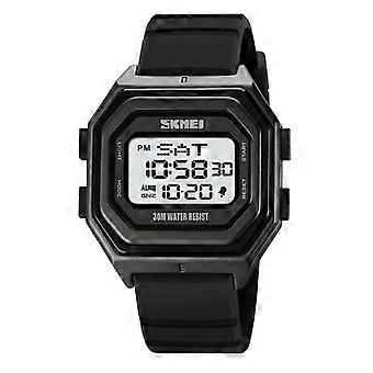 SKMEI 1875 Orologio da uomo, Stile: cinturino in silicone bianco macchina nero