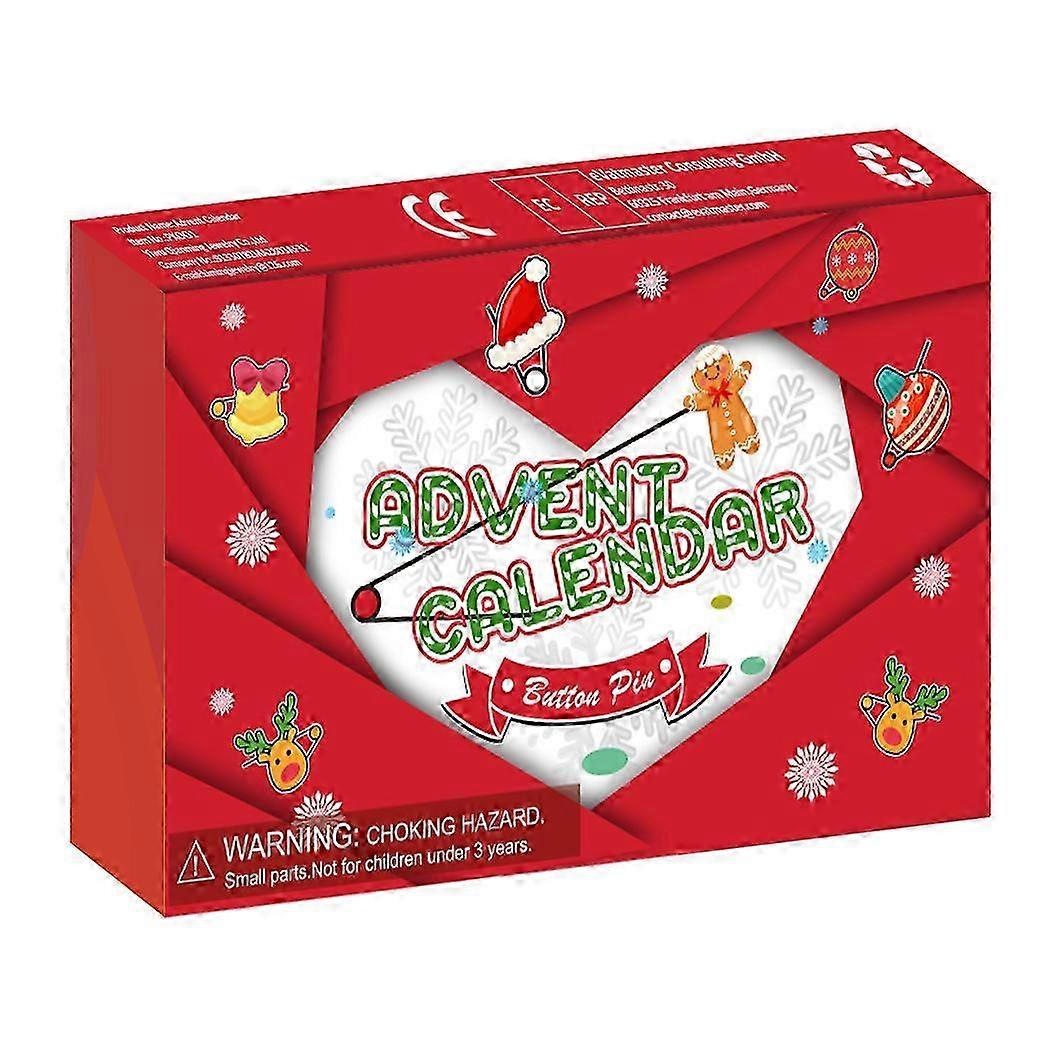 Neue Weihnachten Advent 24 Digital Countdown Brosche Set Blind Box Pins Kindergeschenke