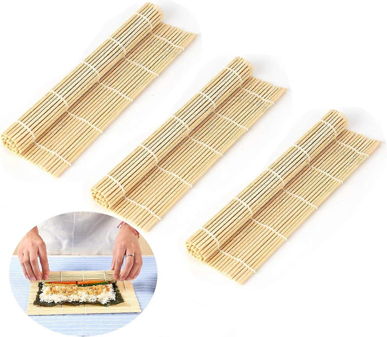 Premium Sushi Mat,3 PCS Made of Premium Bamboo with Nice,Helper for Sushi