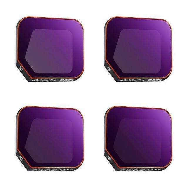 Concept 4pcs Filter Set (ND8+ND16+ND32+ND64) for DJI Mavic 3 Classic with 28 Layers of Nano-Coating Anti-scratch Green Film