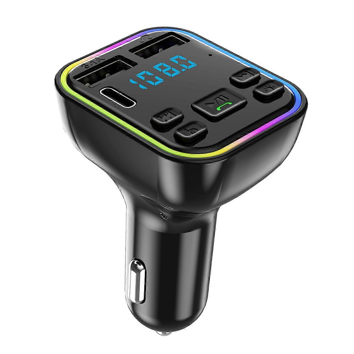 Bluetooth Car FM Transmitter Support Hands free Calling with USB Charging Port SD Card Radio Wireless Audio Adapter LED Display