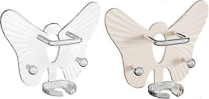 2 Pack Wall Mounted Toothbrush Storage OrganizerWall Hook Butterfly Toothbrush HolderPractical Hook for Hanging Key Towel