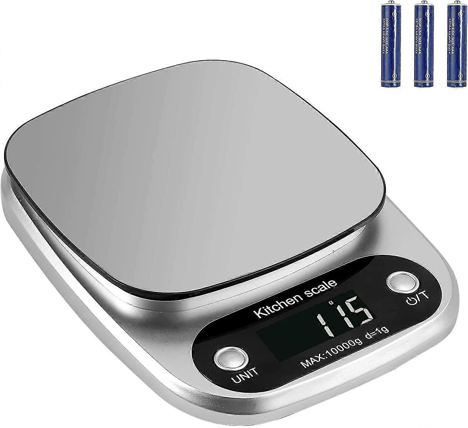 Digital Scale Kitchen Scale 10kg, With Large Lcd Display, Digital Scale Made Of Stainless Steel