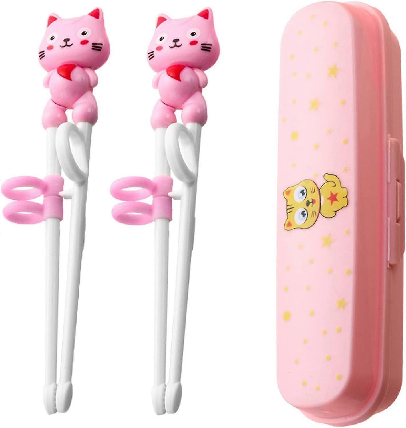 Children's Chinese Chopstick, 2 Pairs Tableware Training Chopsticks Animal Chopsticks Non-slip Buckle Design, Suitable for Left and Right Hand Beginne