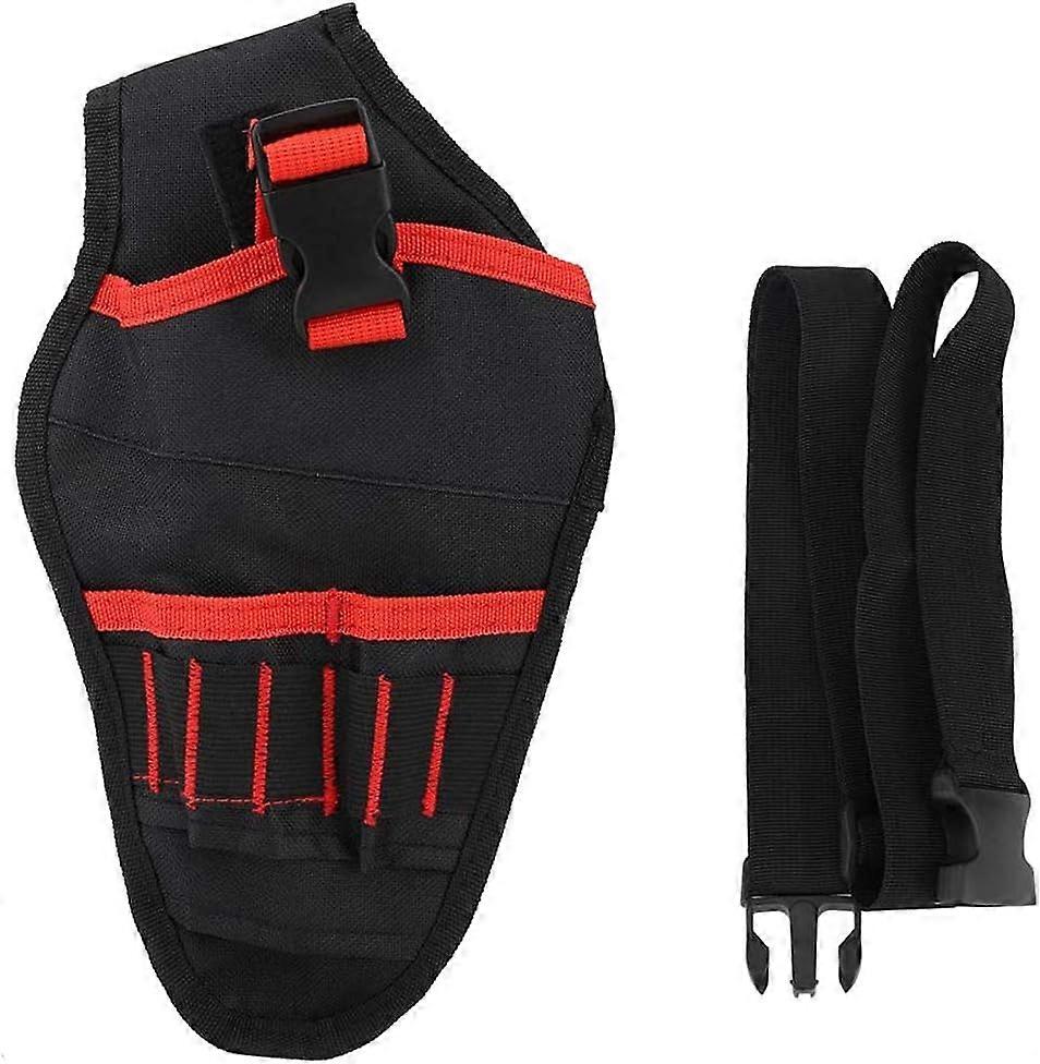 Tool Bag for Electric Drill, Tool Holster Holster with Adjustable Tool Belt with Space for Accessories and Open Loops for Storing Tools and Drill