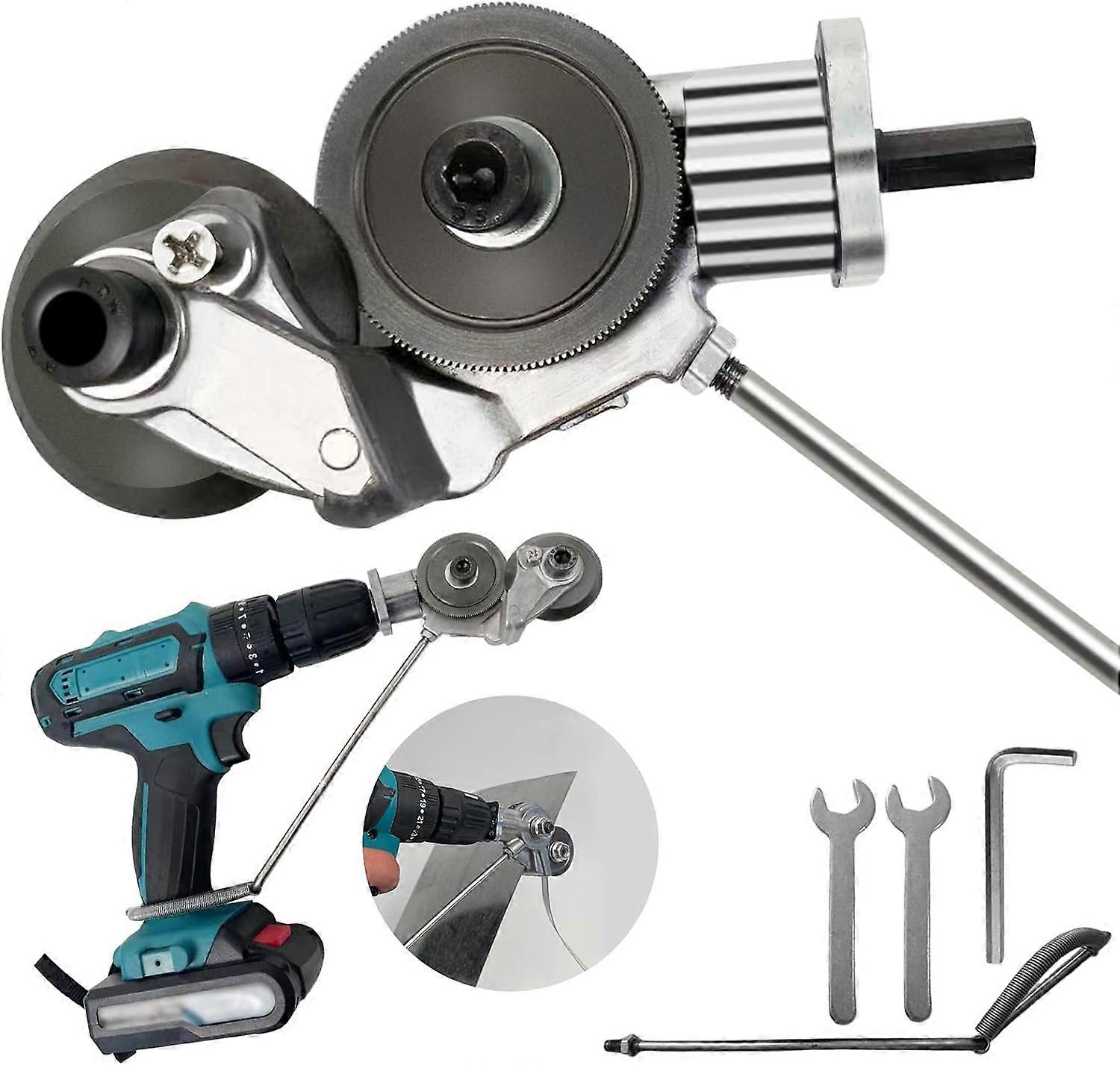 Metal Nibbler Drill Attachment, Metal Nibbler Drill Attachment with Adapter, DIY Metal Drill Attachment, Metal Cutter Sheet Drill Attachment for Metal