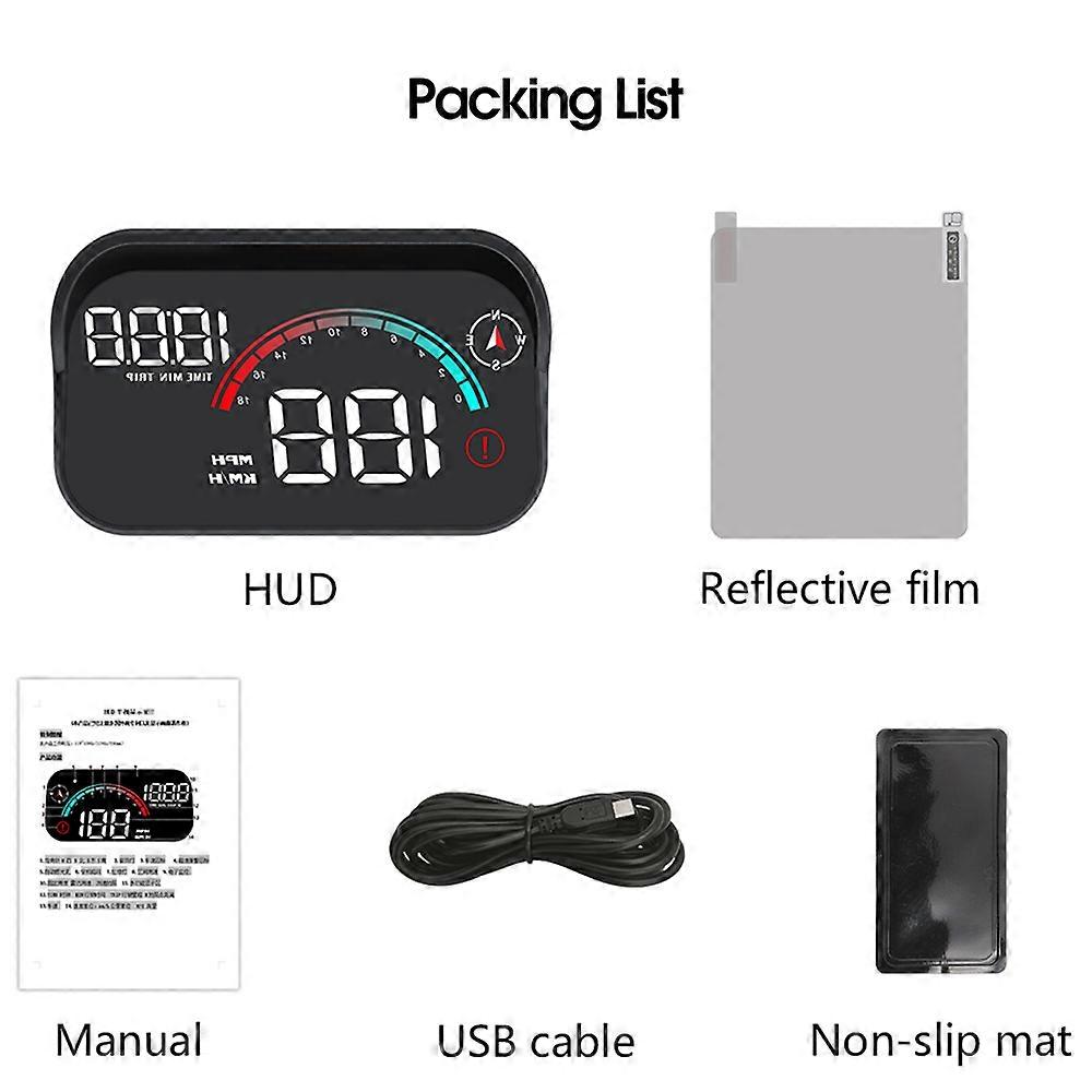 Hud Head Up Display Gps Speedometer Car Gadgets On The Windshield Projection Digital Speed Meter for Car Reflective Universal