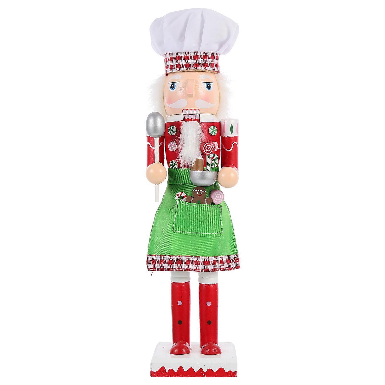 Desk Topper Table Centerpiece Wooden Nutcracker Figurine Chef Nutcracker Statue Birthday Party Supplies Nutcracker Puppet