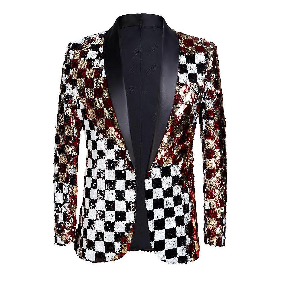 Men's suits plaid sequined stage coat