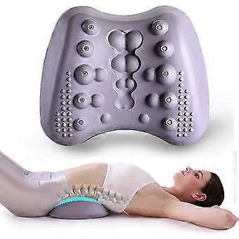 Lumbar Massage Pillow Treat Sciatica Herniated Disc And Neck Muscle Pain ,without Electric Massage Pillow Lower Back Stretcher (gray)