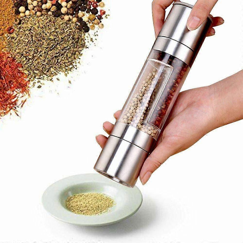 2-in1- Salt and Pepper Grinder Mill Adjustable Ceramic Grind Stainless SteelSH