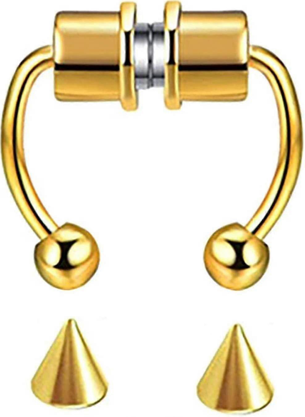 Salgsfremmende salg C Ny magnetisk falsk næsering, titaniumstål ikke-perforeret næsering næse smykker