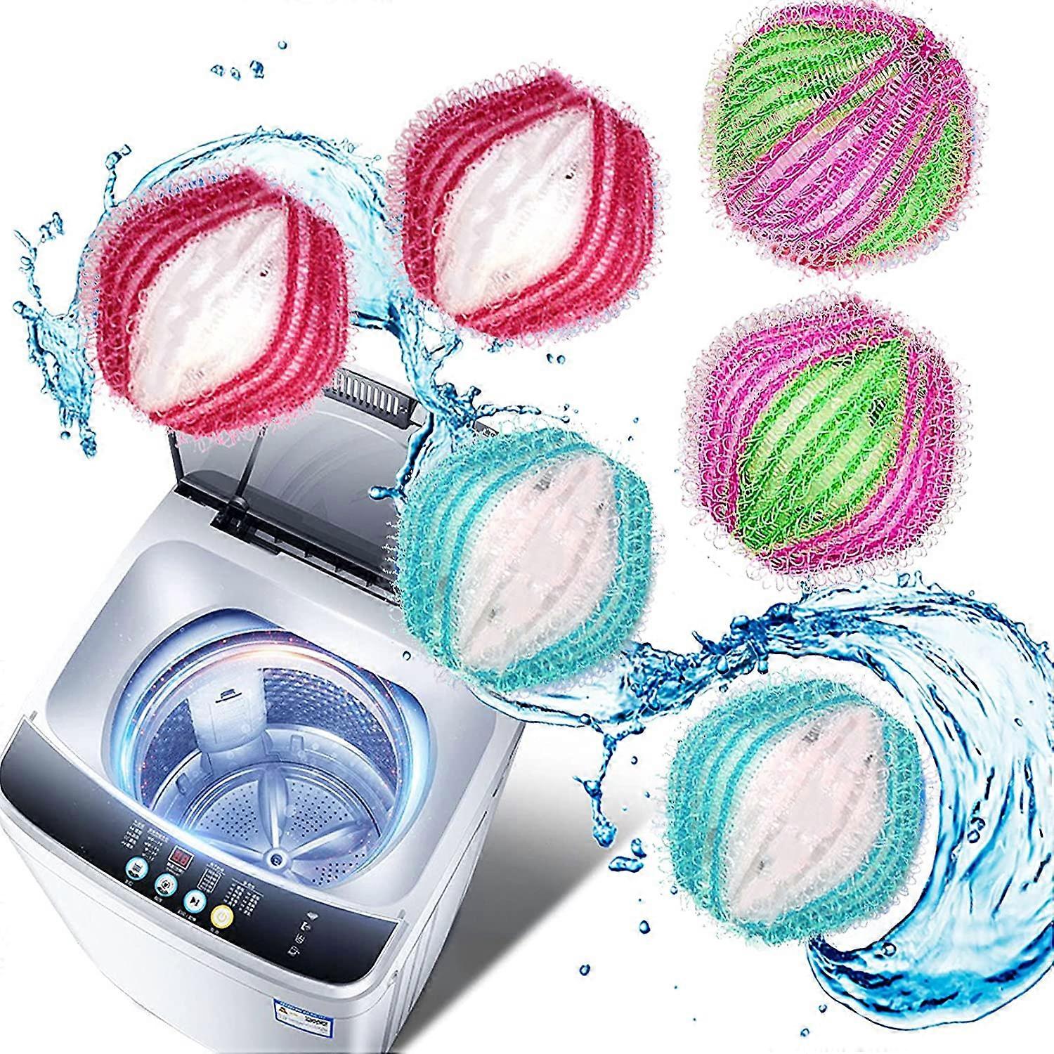 Lemmikkieläinten karvanpoistoaine pyykinpesuun, 6 uudelleenkäytettävää pyykkipalloa ja karvanpoistopalloa (satunnainen väri