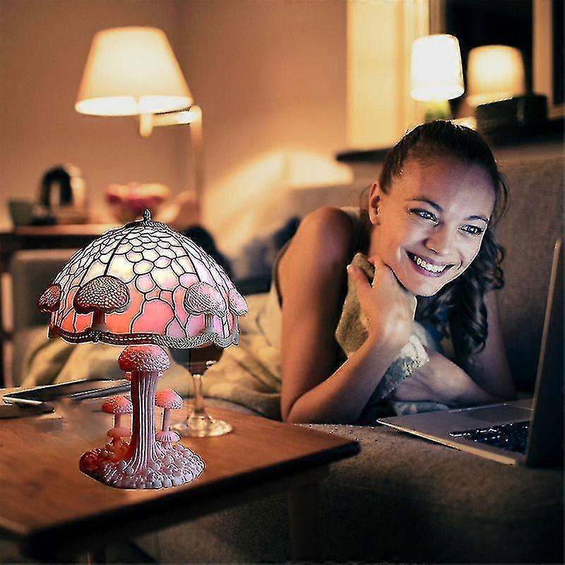 Table Lamp Retro Dyed Handmade Plant Series Mushroom Lamp