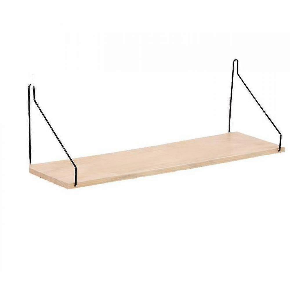 Decorative Storage Rack Solid Wood One-Word Partition Wall Shelf(L)