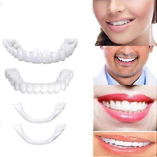 Smile Snap On False Teeth Upper Lower Dental Veneers Dentures Tooth Cover Set