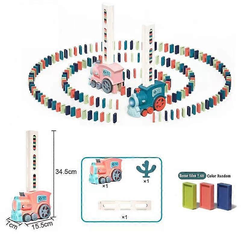 Automatic Domino Train Toy Set, Creative Electric Dominoes Automatically Rally Train