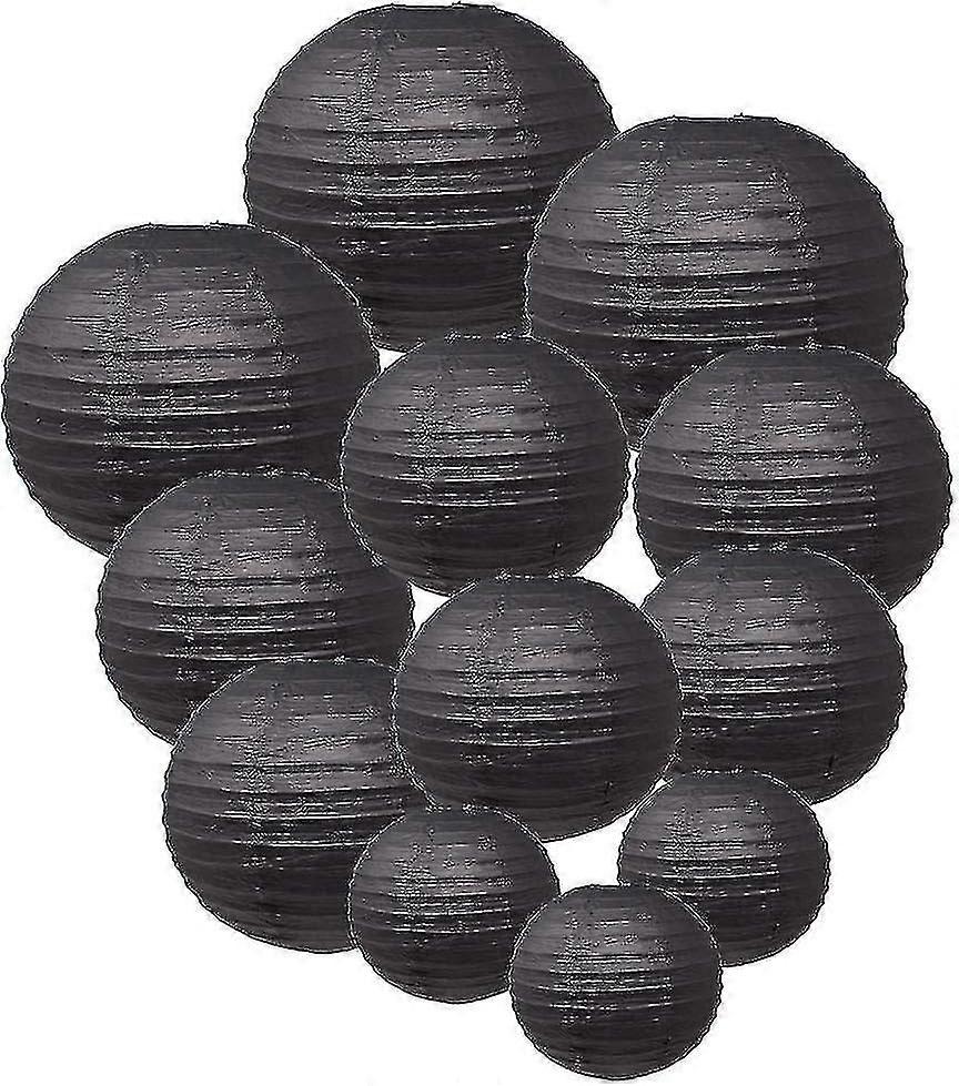 12 Pcs Paper Lanterns Multicolor Decorative Round Paper Lanterns For Festival Party Anniversary With 4 Sizes