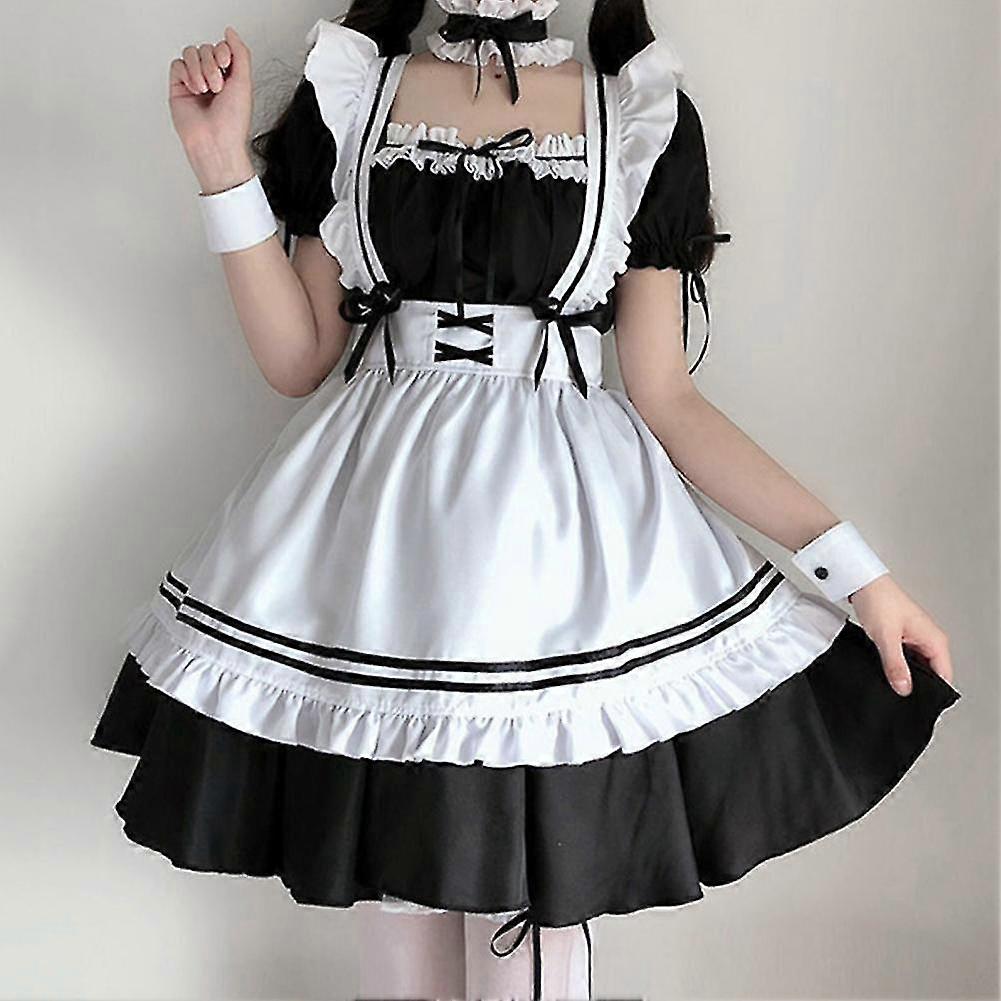 Women Maid Outfit Anime Long Dress Black And White Dresses Japanese Cute Lolita Dress Costume Cosplay Cafe Apron Party Costume | Fruugo BE Women Maid Outfit Anime Long Dress Black And White Dresses Japanese Cute Lolita Dress Costume Cosplay Cafe Apron Party Costume | Fruugo BE