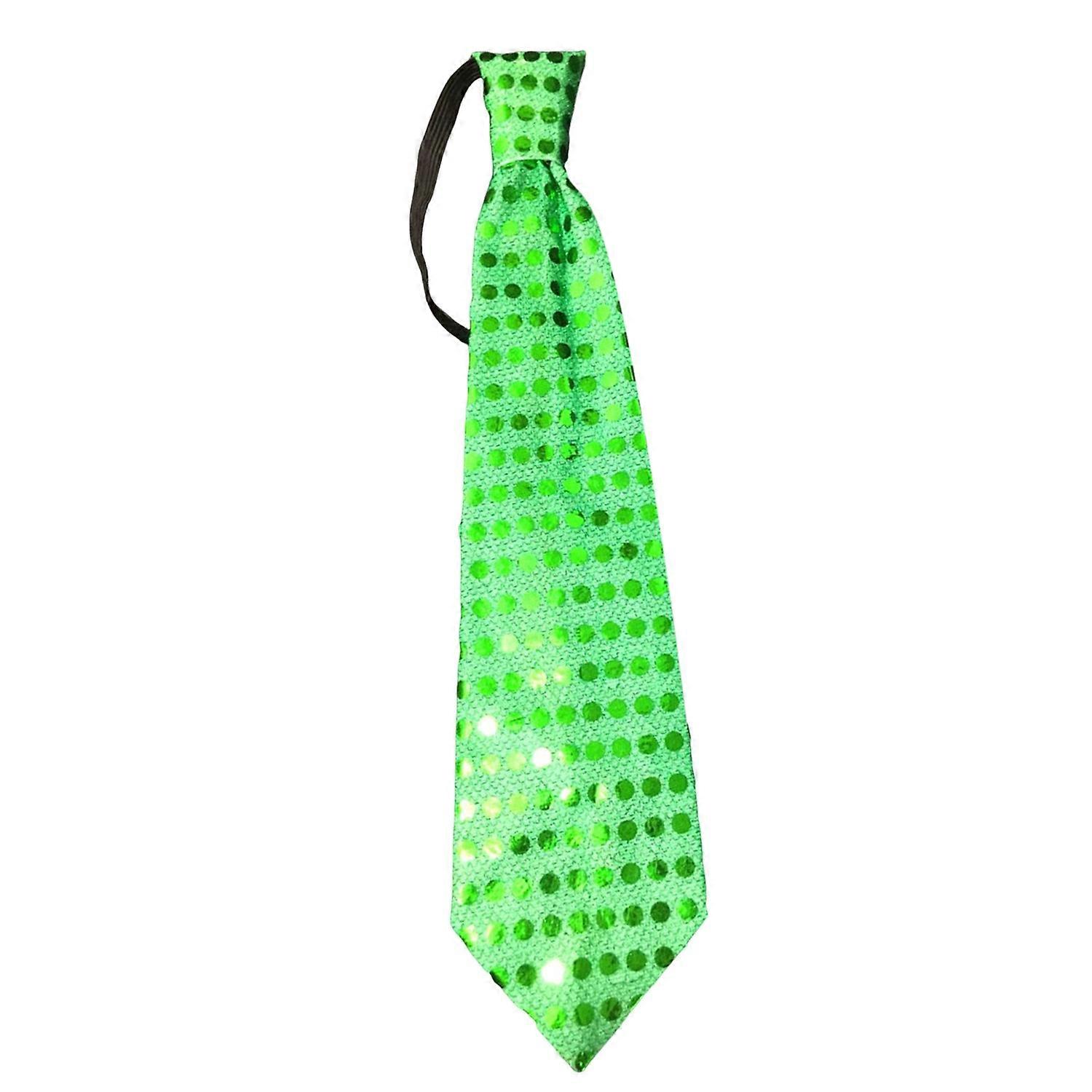 LED Luminous Tie Dot Print Button Battery Powered Necktie Men Women Colorful Sequins Glowing Tie