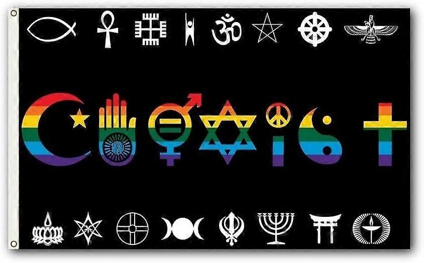 Coexist Rainbow Utomhus Flagga QQZ339
