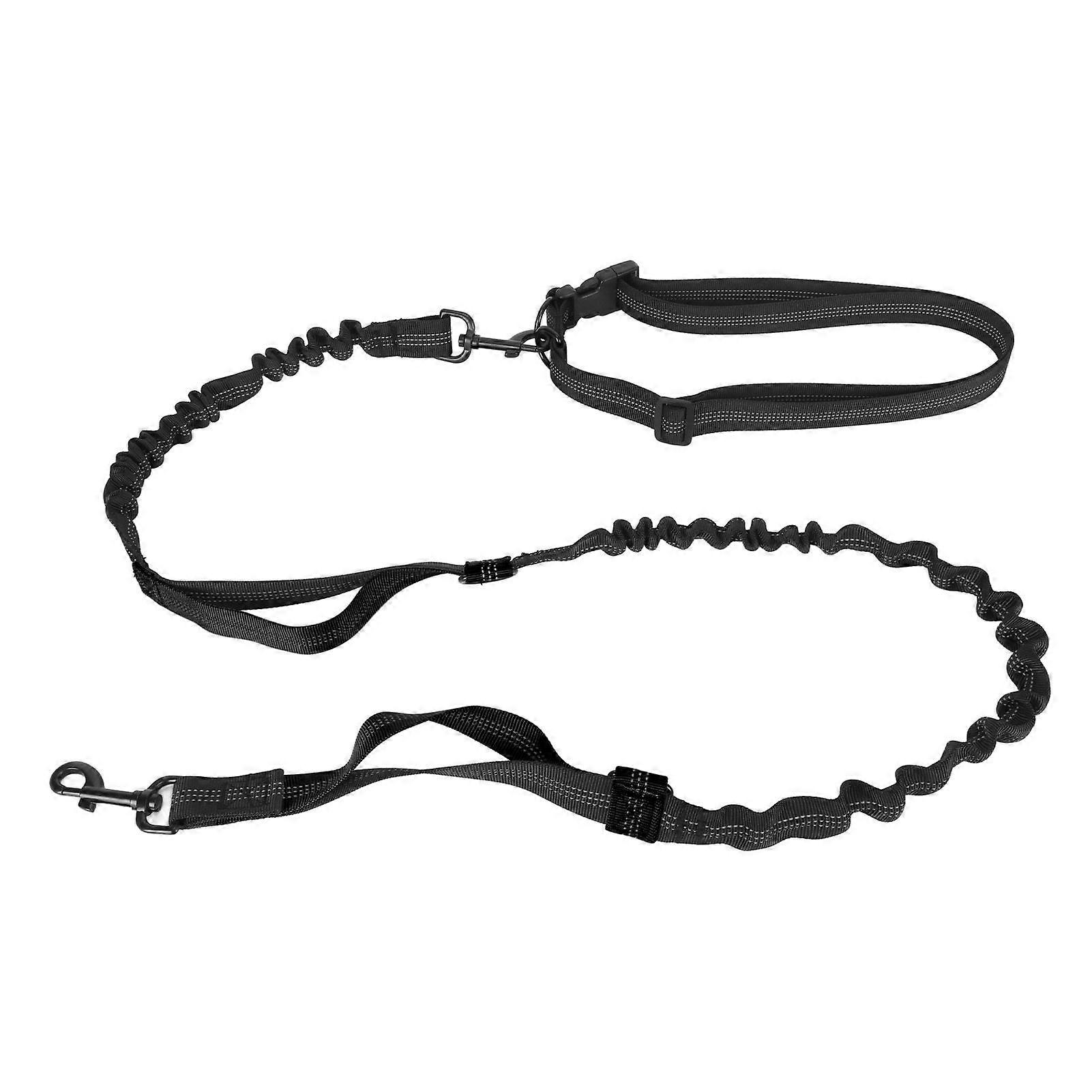 Heavy Duty Bungee Dog Leash Shock Absorbing Elastic Dog Leash Rope with 2 Padded Handles for Large Dogs Walking Training Black