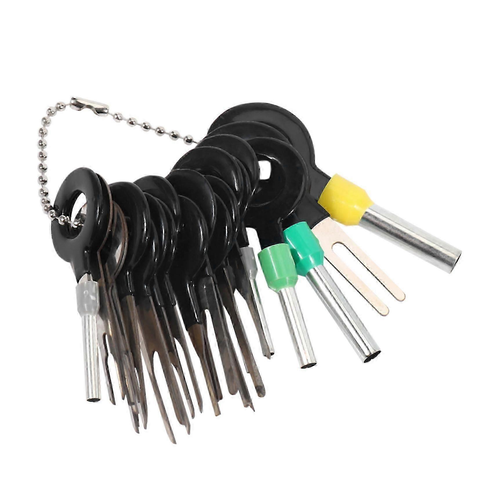 21Pcs Terminals Removal Key Tools Set suitable for Car, Auto Electrical Wiring Crimp Connector Pin Extractor