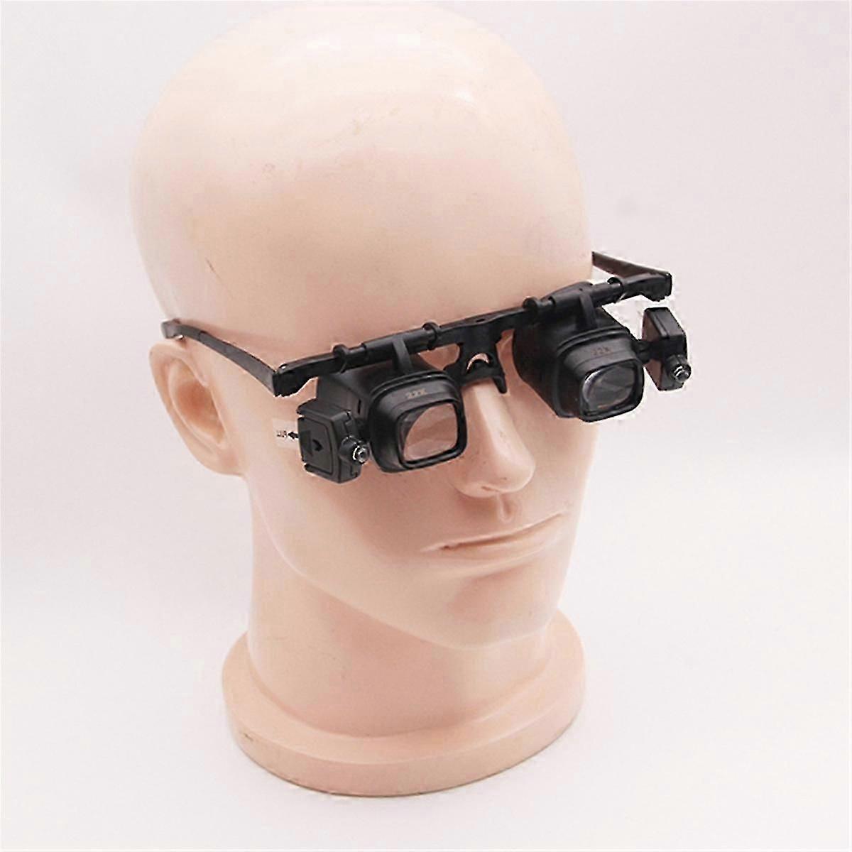 24x μεγεθυντικός φακός κεφαλόδεσμου με οδηγημένο φως για την επισκευή ρολογιών κοσμημάτων Μεγεθυντικός φακός Γυαλιά συγκόλλησης φακού μαύρα