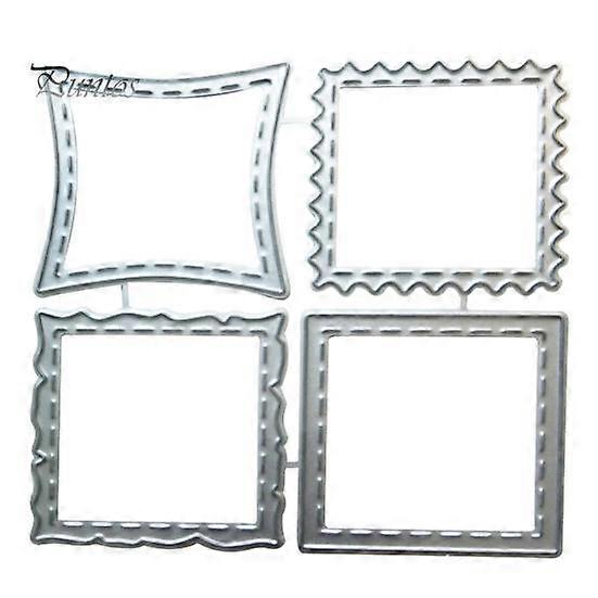 4Pcs Irregular Rectangle Frame Metal Cutting Die Scrapbooking Paper Craft Mold