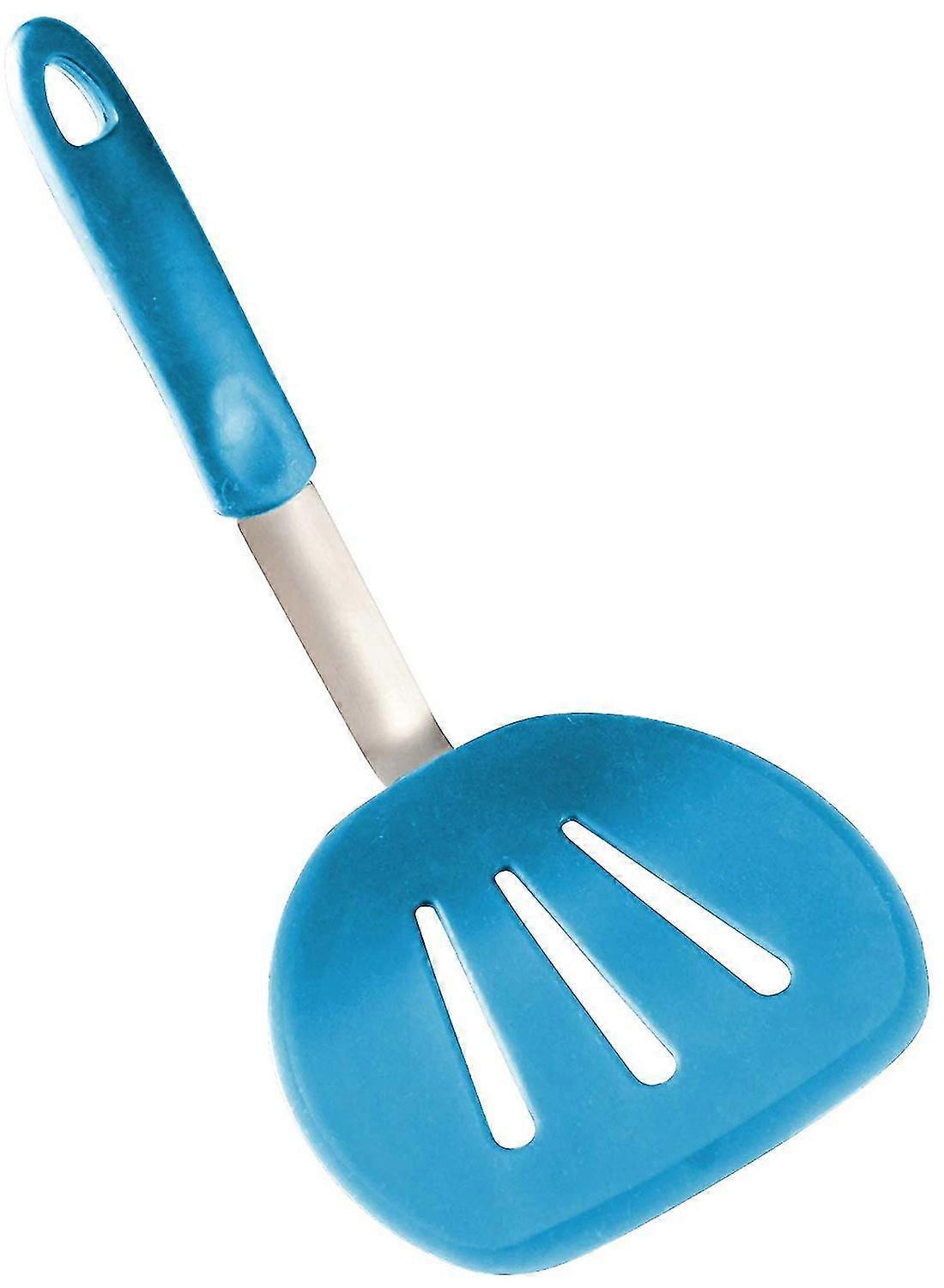 Flexible Wide Silicone Pancake Turner Spatula, Bonus 101 Cooking Tips (teal Bla)