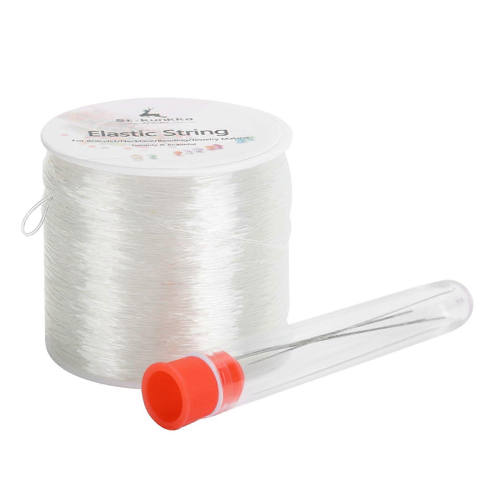 SBSGV DIY Elastic Cuttable Jewelry Making Beading Wire Beaded Line Transparent Fishing Wire 100m / 328.1ft0.5mm / 0.02in