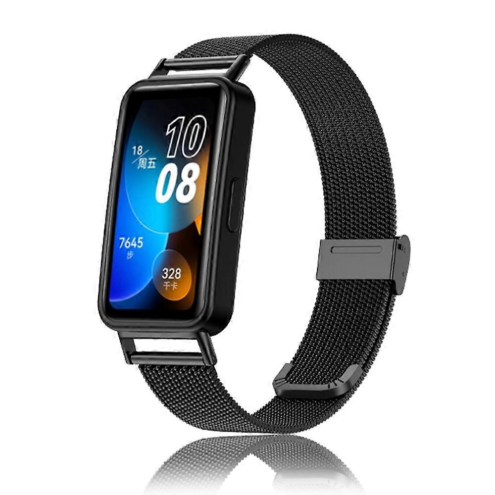 Til Huawei Band 8 16mm Milan rustfrit stål metal mesh urrem