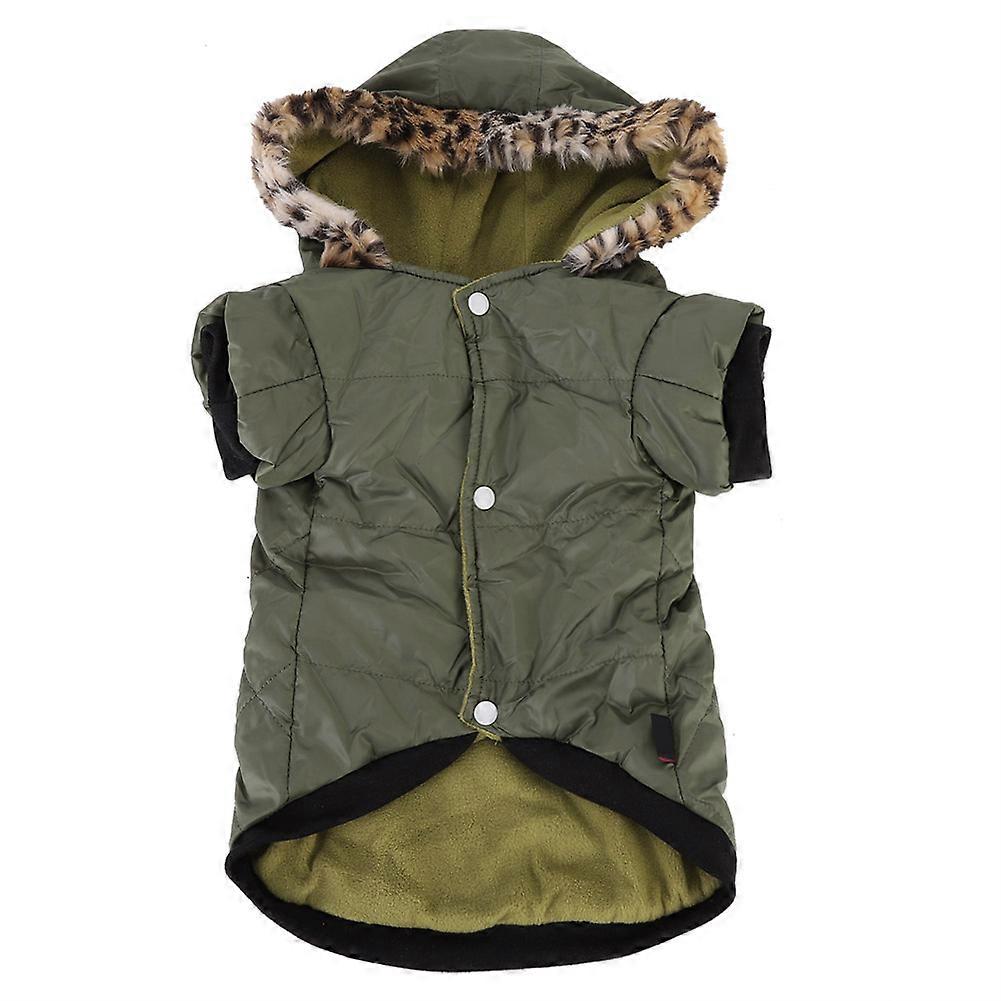 ملابس الأليفة الشتوية ملابس قطنية لطيفة تحافظ على الدفء مع جيب قبعة للقطط الصغير (M)