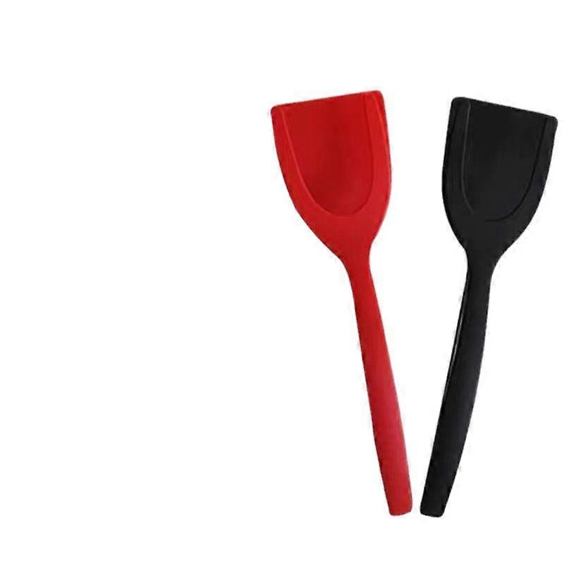 2-in-1 Non-Stick Silicone Food Tongs Pancake And BBQ Utensil Set, 2-Piece Set