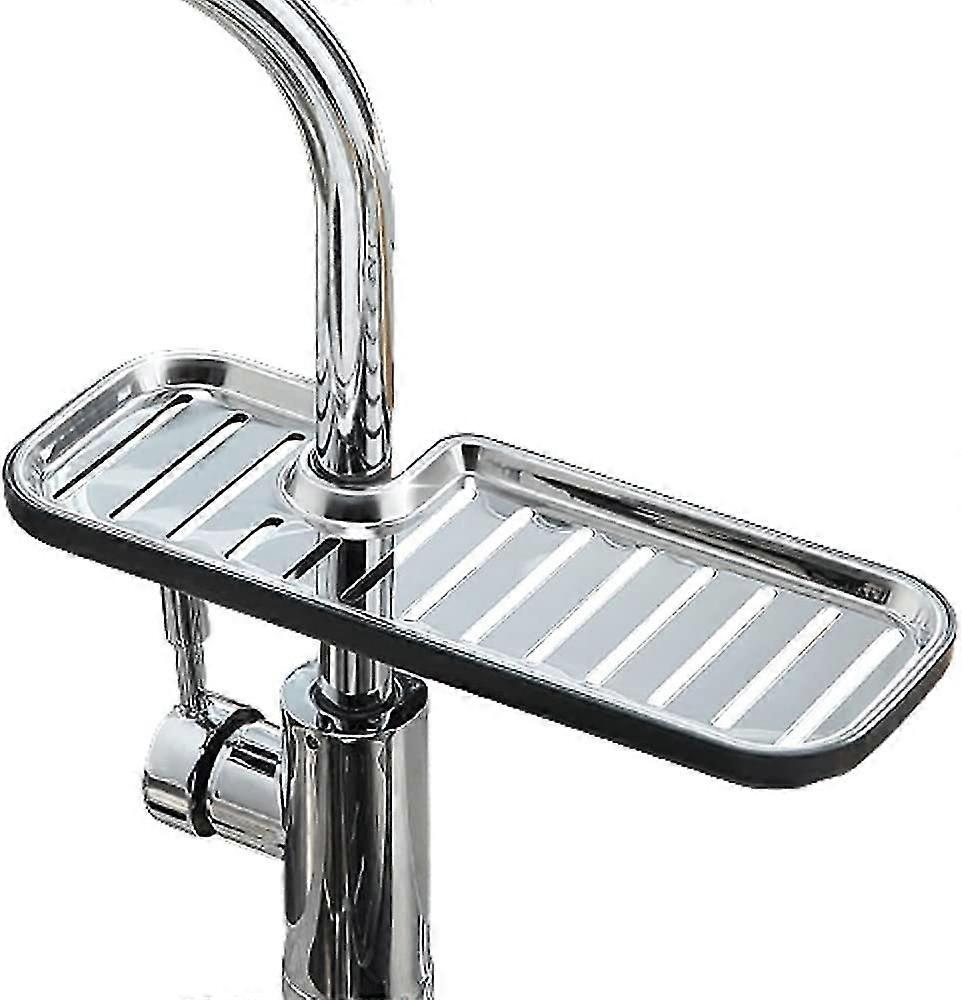 Stainless Steel Sink Organizer - Faucet Sponge Holder Dish Cloth Hanger ...