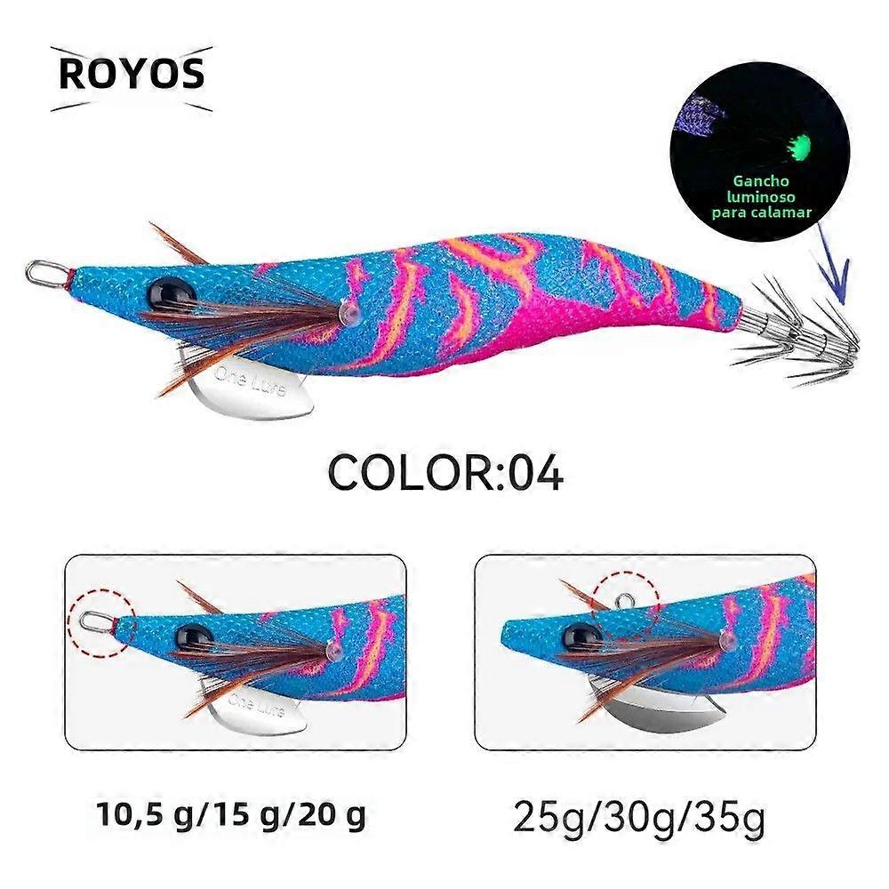 Kingdom Egi Artificial Squid Lure 2.5# 3.0# 3.5# With Luminous Hooks For Sea Fishing And Octopus Cuttlefish