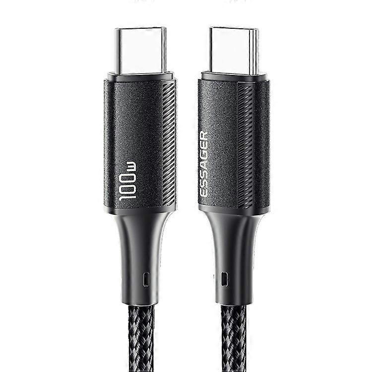 ESSAGER 1m 100W Type-C à Type-C Téléphone Câble de données tressé en nylon
