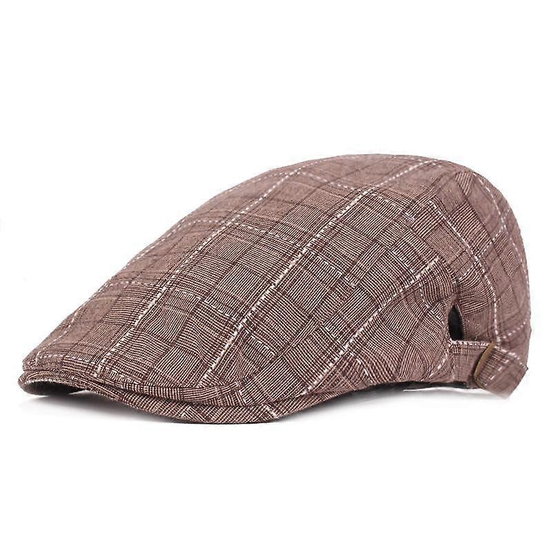 Spring Autumn Male Beret Plaid Retro Cap Youth Progressive Cap Middle-Aged Peaked Cap Newsboy Caps for Men Driver Ivy Hat Gatsby Painters Hats