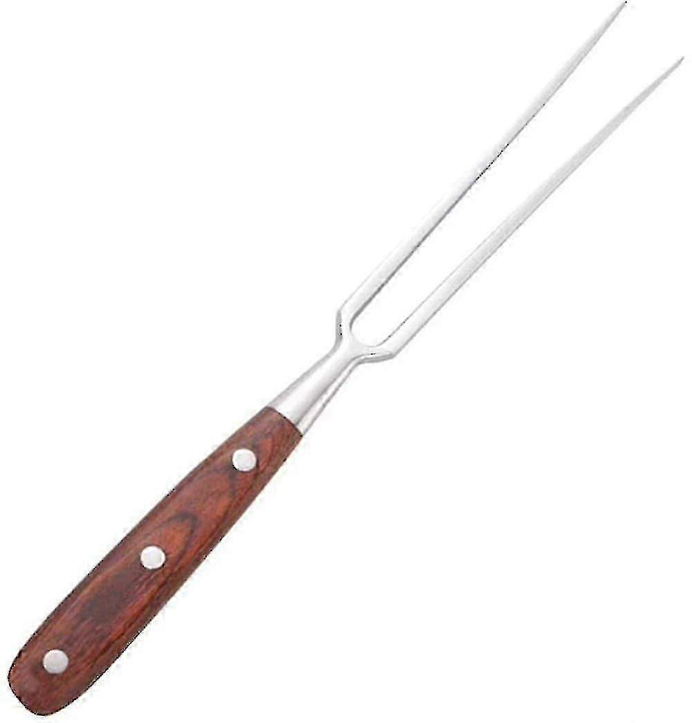 Meat Fork, Large Meat Fork With Stainless Steel Wooden Handle, 15 Cm Blade Length, Grill Fork For Grill Chefs (hs)
